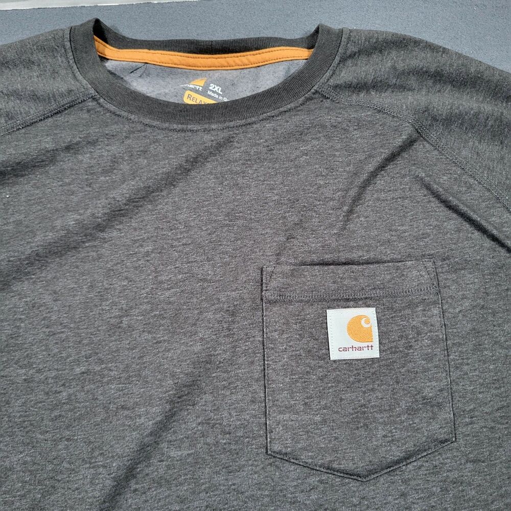 Carhartt Long Sleeve Shirt Mens 2XL Charcoal Gray Heavyweight Workwear XXL
